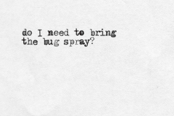 do I need to bring the bug spray? 