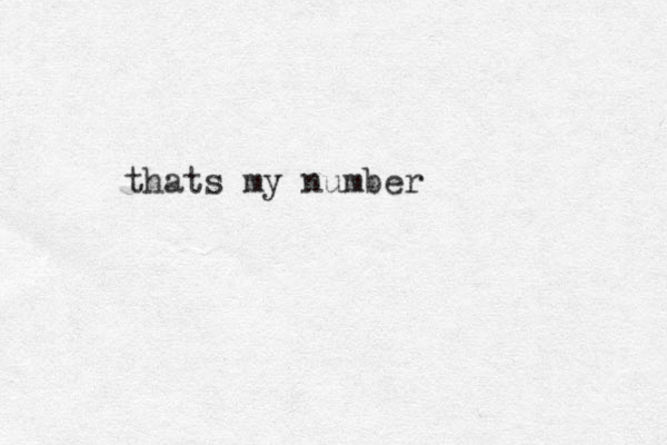 that s my number 