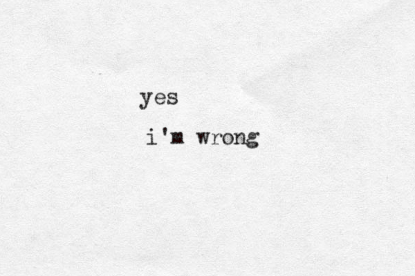 yes i'm wrong