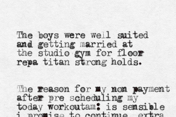 The boys were well suited and getting married at the studio gym for floor repa titan strong holds. The reason for my non payment after pre scheduling my today workoutam: is sensible i promise to continue extra 