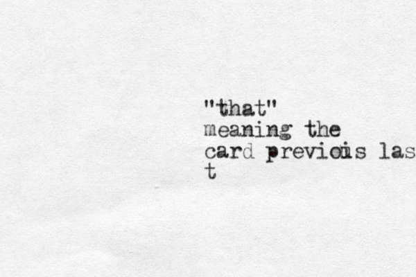 "that" meaning the card previois last t u