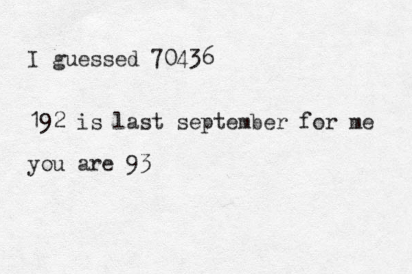I guessed 70436 192 is last september for me you are 93