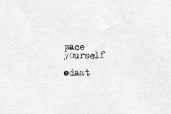 pace yourself odaat
