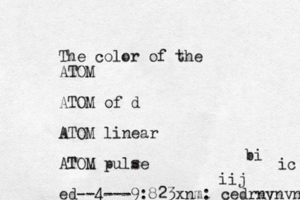 The color of the ATOM ATOM of d ATOM linear ATOM pulse ed--4---9:823xnm: cedrnynvnl bi ic iij 