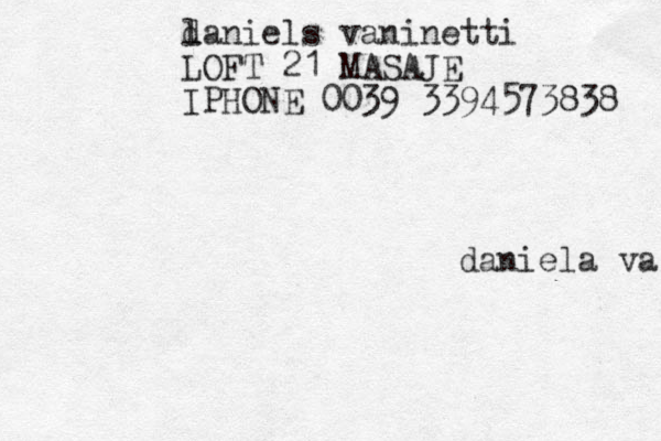 daniela va l daniels vaninetti LOFT 21 MASAJE IPHONE 0039 3394573838 
