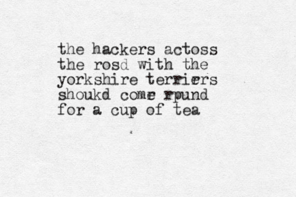 the hackers actoss the rosd with the yorkshire terrirrs e shoukd comr r e pund for a cup of tea