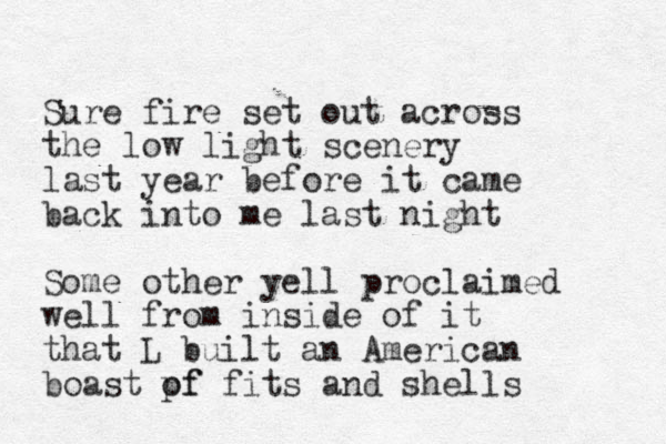 Sure fire set out across the low light scenery last year before it came back into me last night Some other yell proclaimed well from inside of it that L built a n American boast pf of fits and shells 