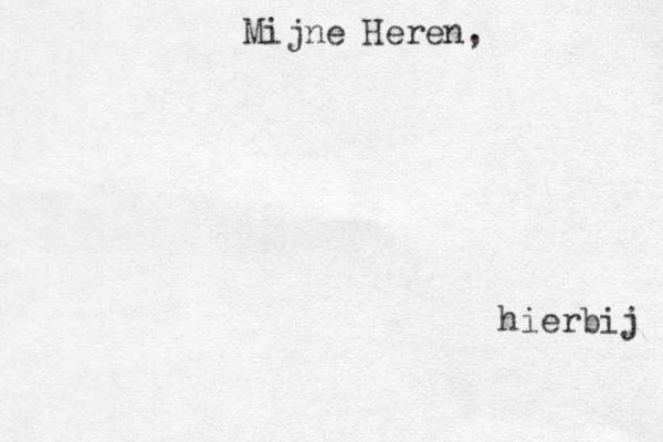 Mijne Heren, hierbij 