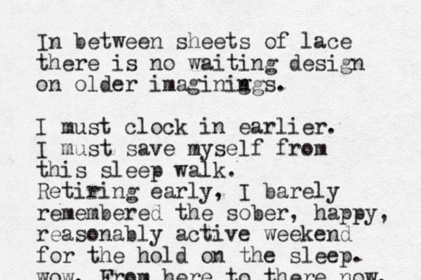 In between sheets of lace there is no waiting design on older imaginig ngs. I must clock in earlier. I must save myself from this sleep walk. Retiring early, I barely remembered the sober, happy, reasonably active weekend for the hold on the sleep. wow. From here to there now. 