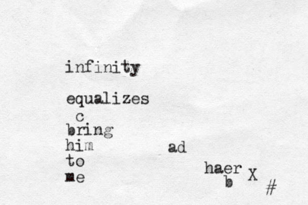 infinity equalizes bring him to me ad haer b c X # 