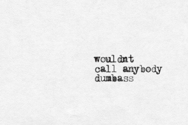 would t n call anybody dumbass