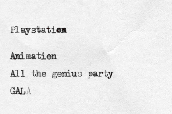 Playstation Animation All the genius party GALA