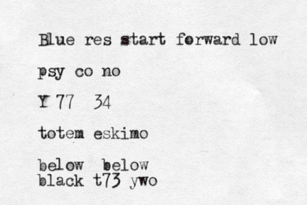 Blue res start forward low psy co no Y 77 34 totem eskimo below below black t73 ywo