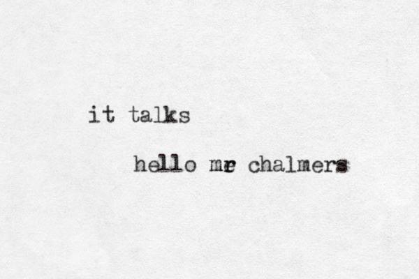 it talks hello me chalmers r r m