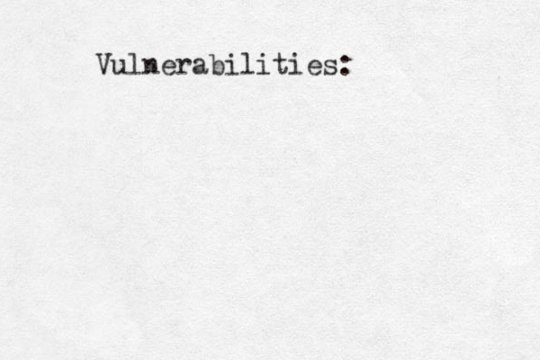 Vulnerabilities: 