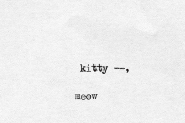 kitty --, meow