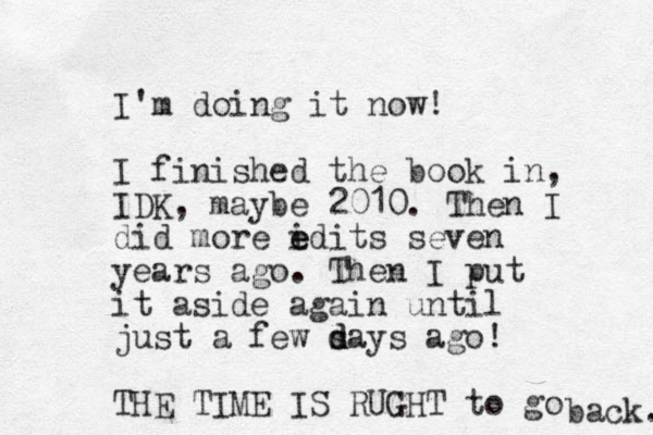 I'm doing it now! I finished the book in, IDK , maybe 2010. Then I did more id e e its seven years ago. Then I put it aside again until just a few s d days ago! THE TIME IS RUGHT to go back. 