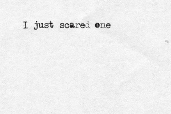 I just scared one