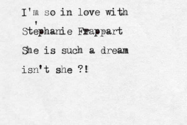 I'm so in love with Stephanie Frappart She is such a dream isn't she ?! ' 