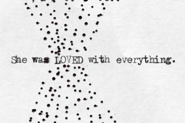 She was LOVED with everything. e ........................................ ........................................................................ .........,............................ ........