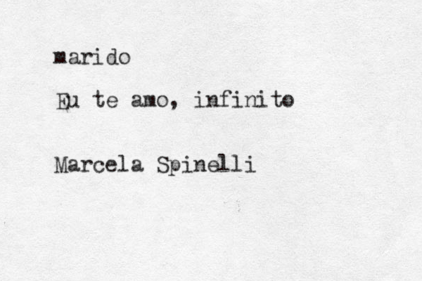 marido Eu te amo, infinito Marcela Spinelli