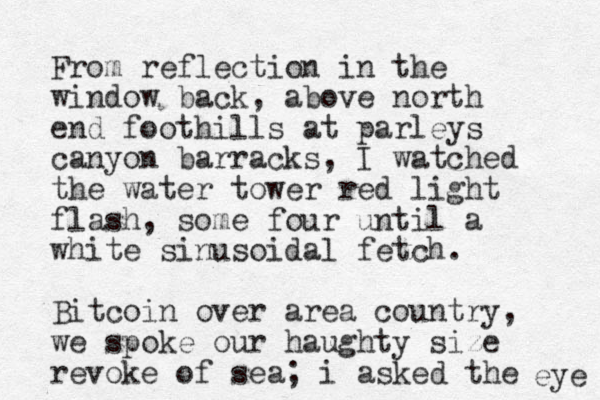 From reflection in the window back, above north end foothills at parleys canyon barracks, I watched the water tower red light flash, some four until a white sinusoidal fetch. Bitcoin over area country, we spoke our haughty size revoke of sea; i asked the eye 
