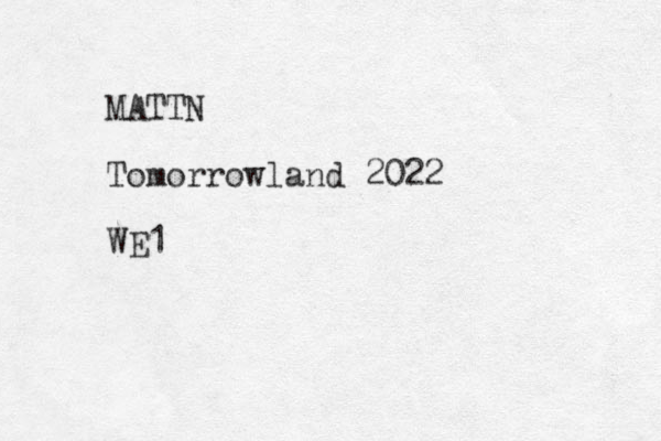 MATTN Tomorrowland 2022 WE1