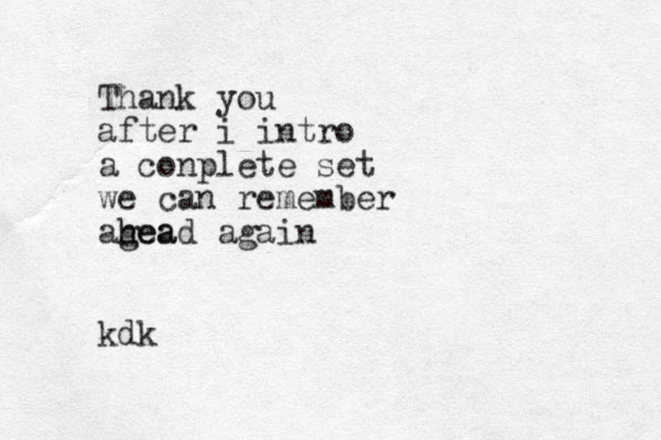 Thank you after i intro a conplete set we can remember agea h head again kdk