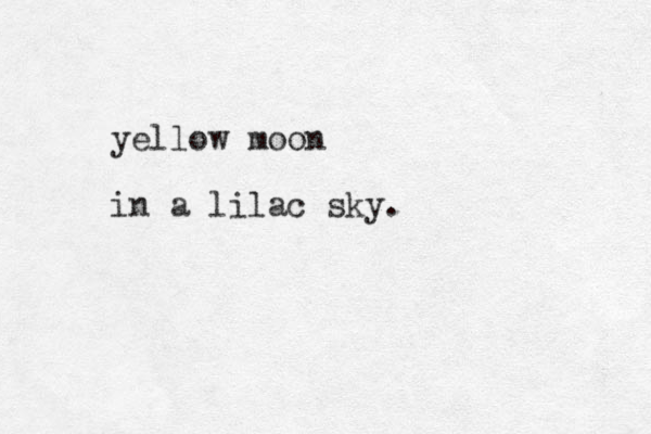 yellow moon in a lilac sky.