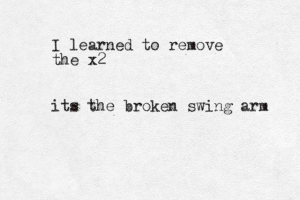 I learned to remove the x2 its the broken swing arm 