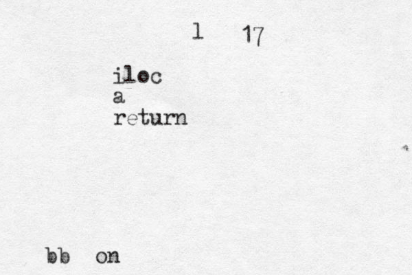 iloc a return l 17 bb on