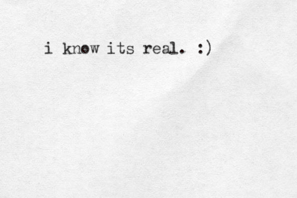 i know its real. :)