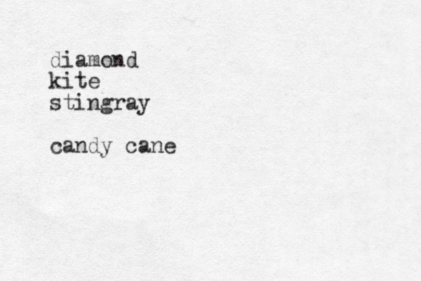 diamond kite stingray candy cane 