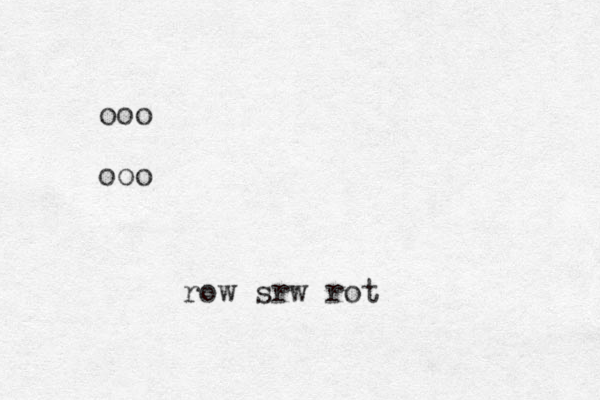 ooo ooo row srw rot