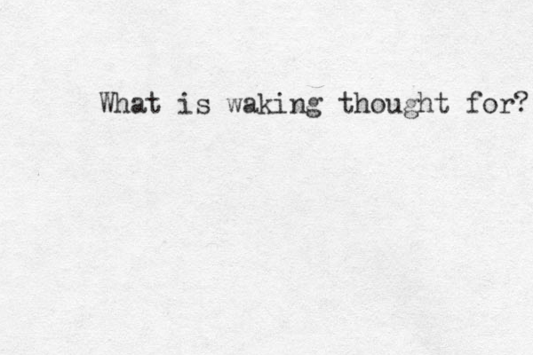 What is waking thought for? 