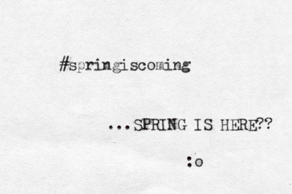 #springiscoming ...SPRING IS HERE?? :o 
