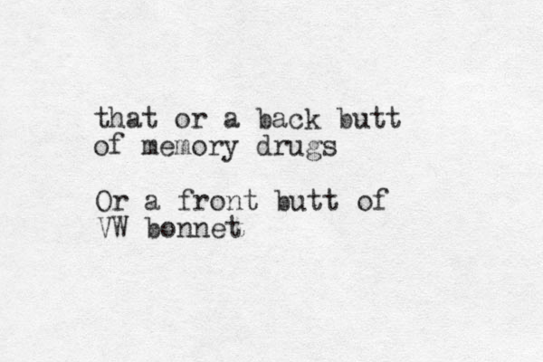 that or a back butt of memory drugs Or a front butt of VW bonnet