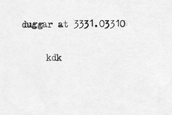 duggar at 3331.03310 kdk