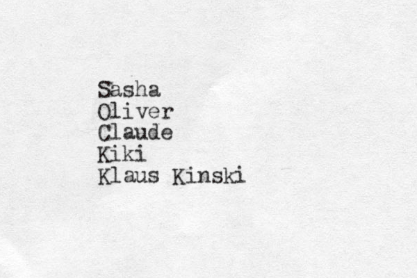 Sasha Oliver Claude Kiki Klaus Kinski 