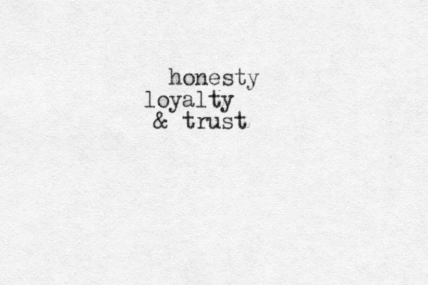 honesty loyalty & trust