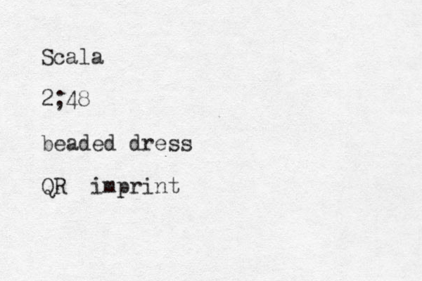 Scala 2;48 beaded dress QR imprint 