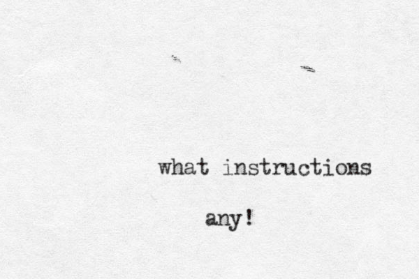 what instructions any!