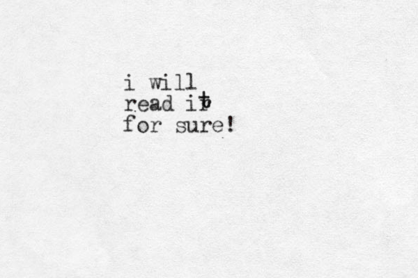 i will read ir for sure! t t 