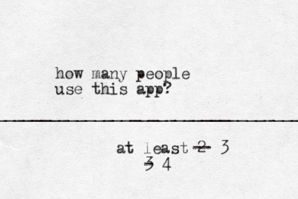 how many people us e this app? at least 2 ____________________________________ -- 3 3 - 4