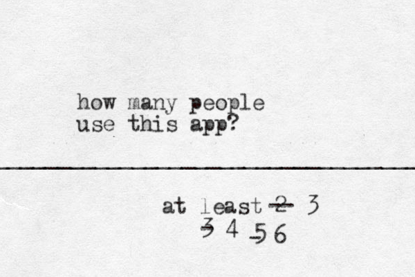 how many people us e this app? at least 2 ____________________________________ -- 3 3 - 4 5 - 6