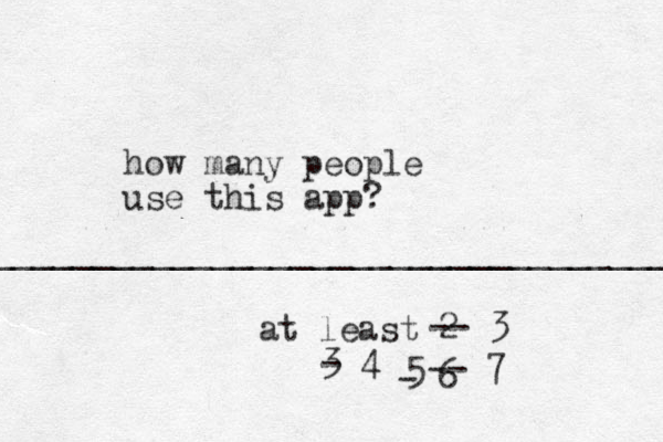 how many people us e this app? at least 2 ____________________________________ -- 3 3 - 4 5 - 6 -- 7