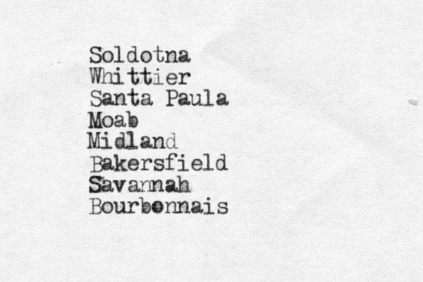 Soldotna Whittier Santa Paula Moab Midland Bakersfield Savannah Bourbonnais