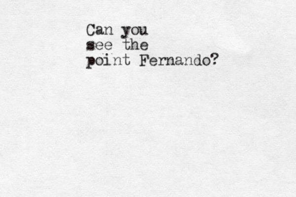 Can you see the point Fernando?