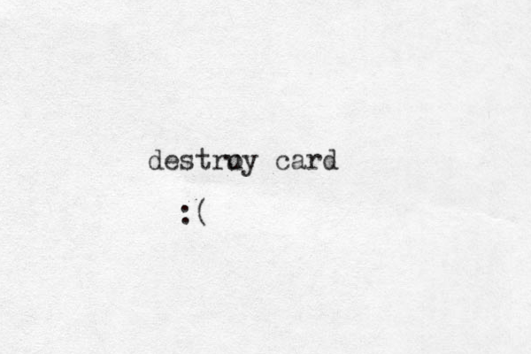 destru oy card :(