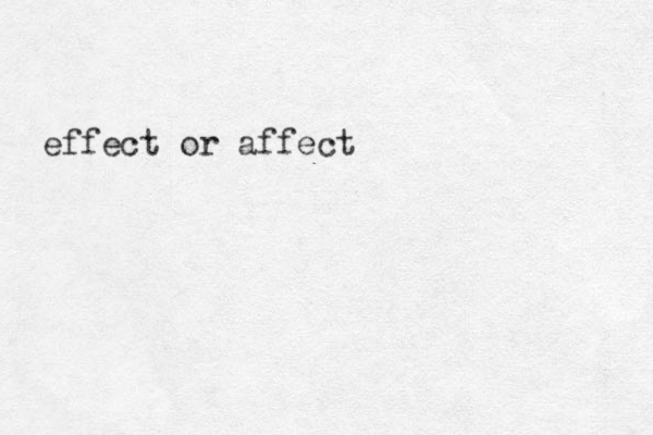 effect or affect